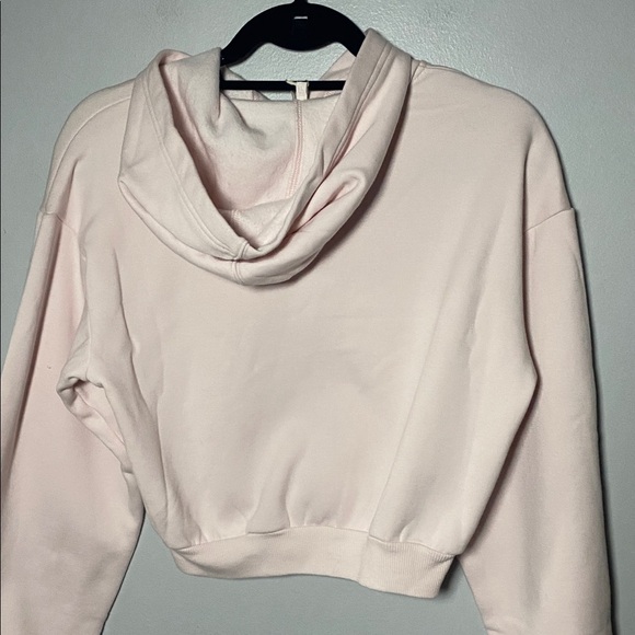 Skims Shrunken Hoodie NWT Small Barely Pink Cropped Cotton Fleece Pullover - Picture 10 of 13